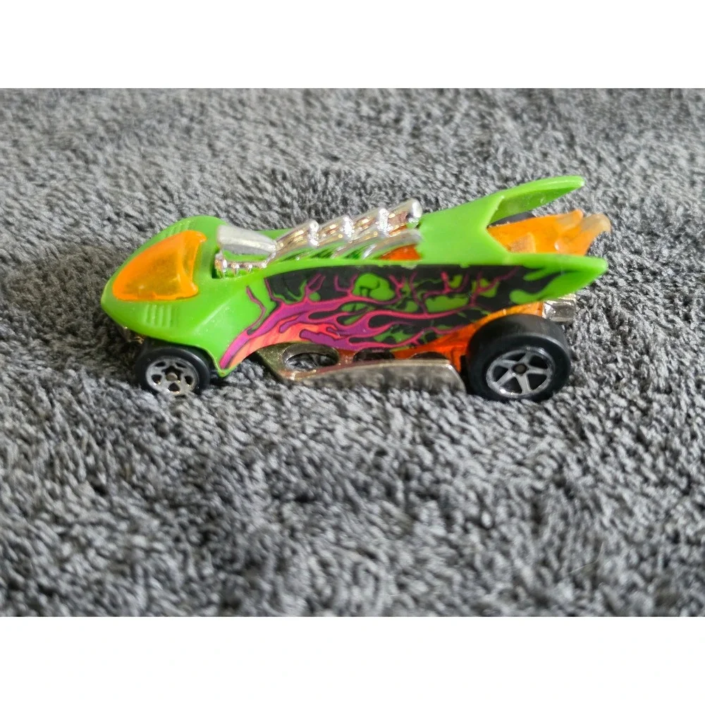 Hot Wheels Turbo Flame Green Purple Flames Orange Tint Diecast Toy Car 1995